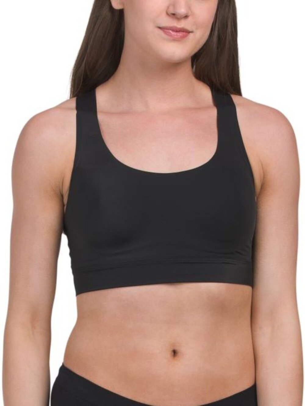 True & Co True Body Athleisure Racerback Bra Top Black XS New